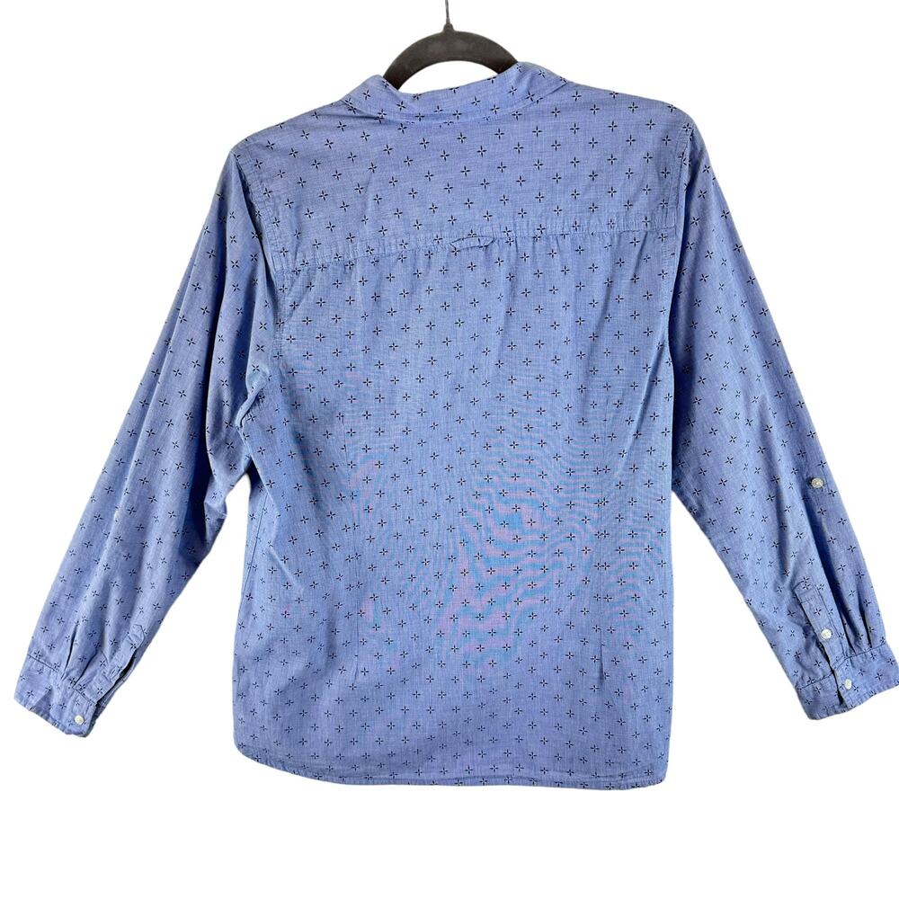 Le Tigre Blue Patterned Collared Long Sleeve Cott… - image 2